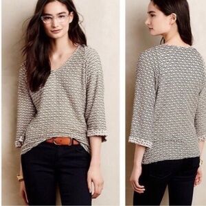 Postmark Avana Top Textured Wavy Boho Lagenlook Neutral Size Small